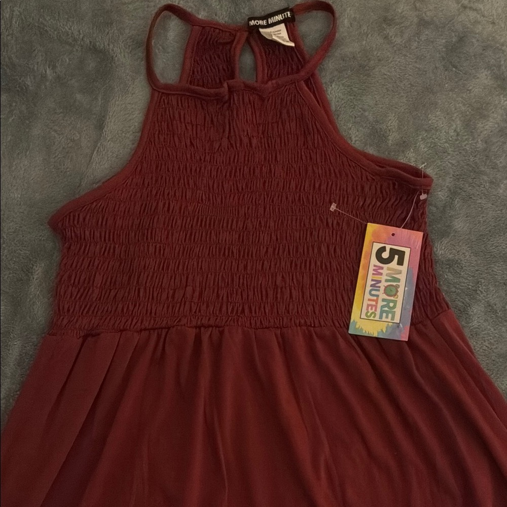 5 More Minutes Burgundy Dress